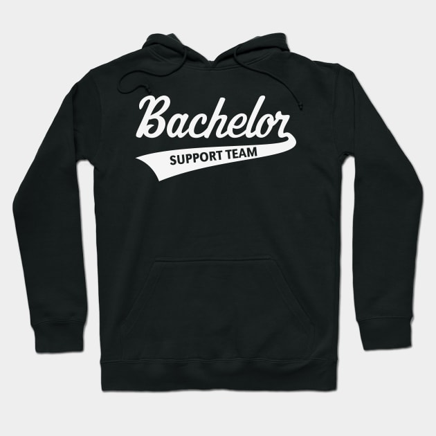 Bachelor Support Team (Stag Party / Lettering / White) Hoodie by MrFaulbaum